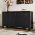 Okak Retro Sideboard Buffet Cabinet Accent Cabinet with 4 Doors and 4 Shelves Storage Cabinet for Living Room Entryway Hallway Office