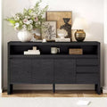 Okak 60in Sideboard Cabinet Bufft Cabinet with 3 Doors and 3 Drawers Storage Cabinet for Living Room Dining Room Kitchen