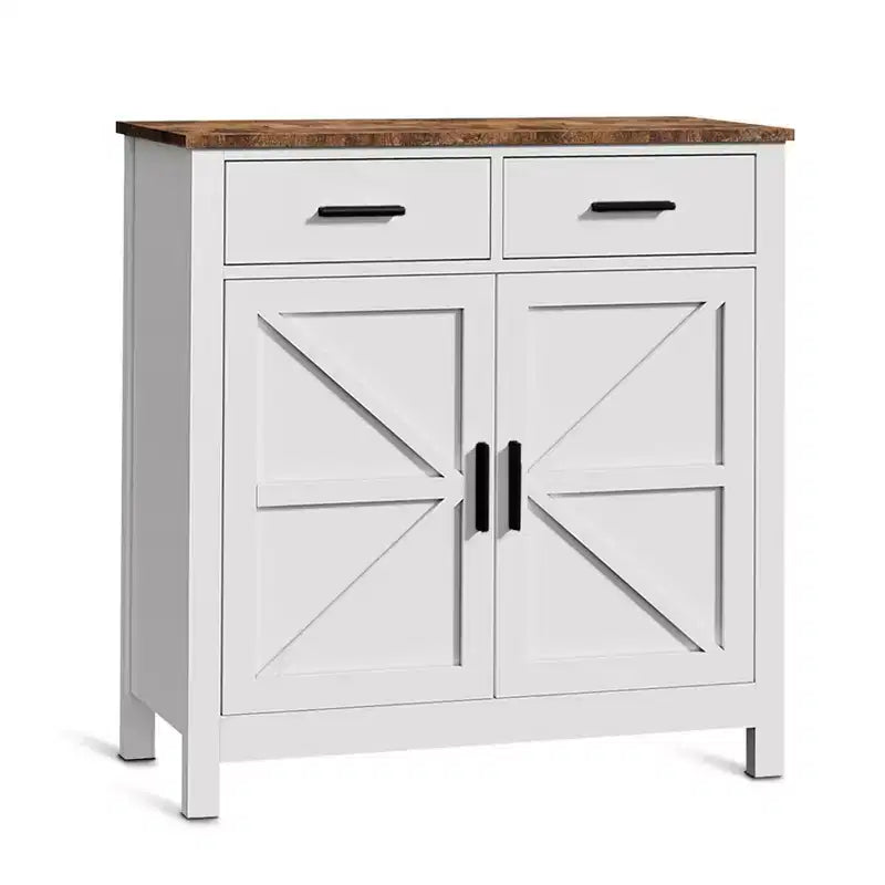 Buffet de style campagnard avec deux portes et deux tiroirs
