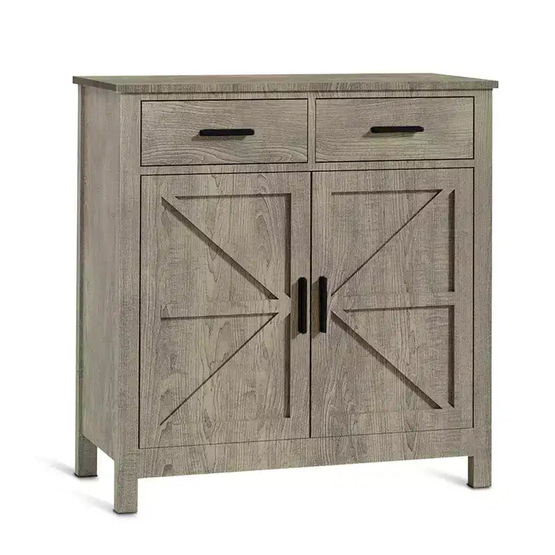 Buffet de style campagnard avec deux portes et deux tiroirs