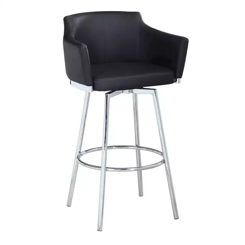 Chintaly Imports Modern Club Bar Stool Memory Swivel