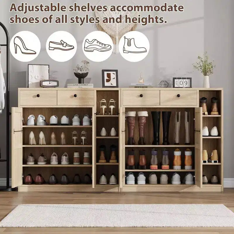 Meuble à chaussures avec portes et tiroirs