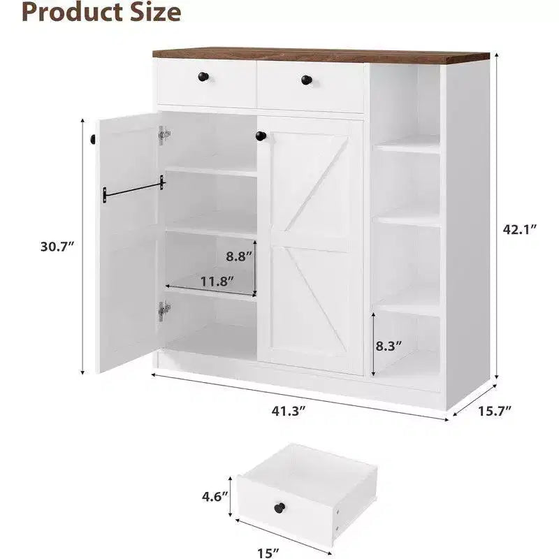 Meuble à chaussures avec portes et tiroirs