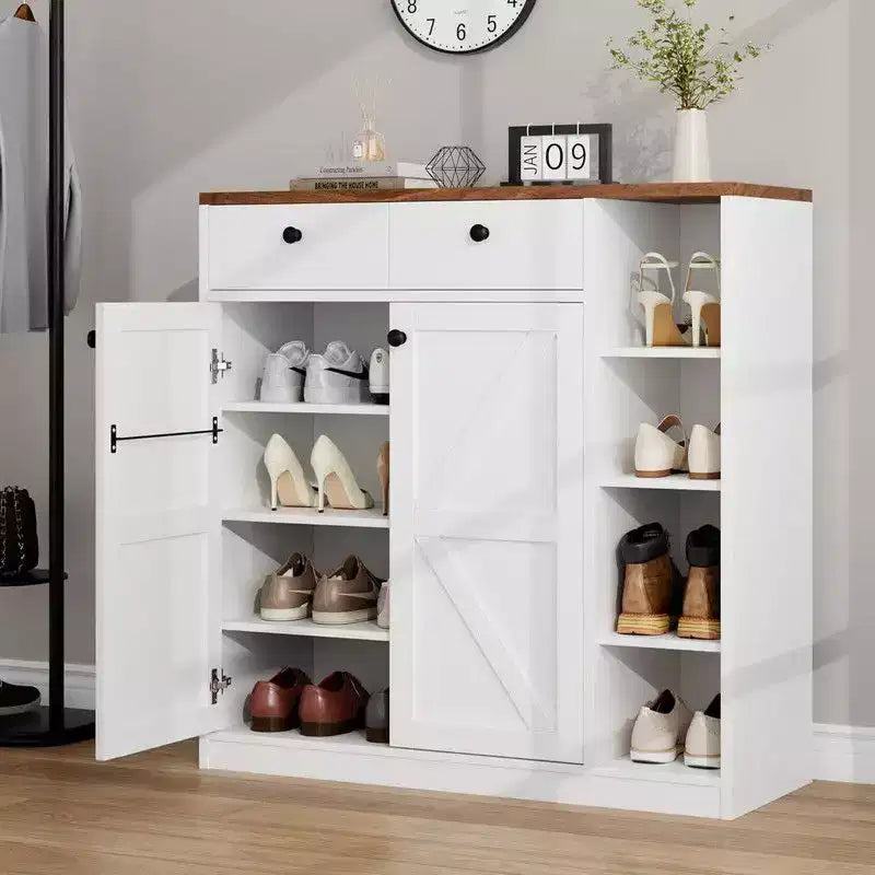 Meuble à chaussures avec portes et tiroirs