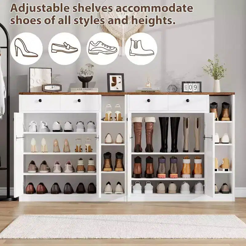 Meuble à chaussures avec portes et tiroirs