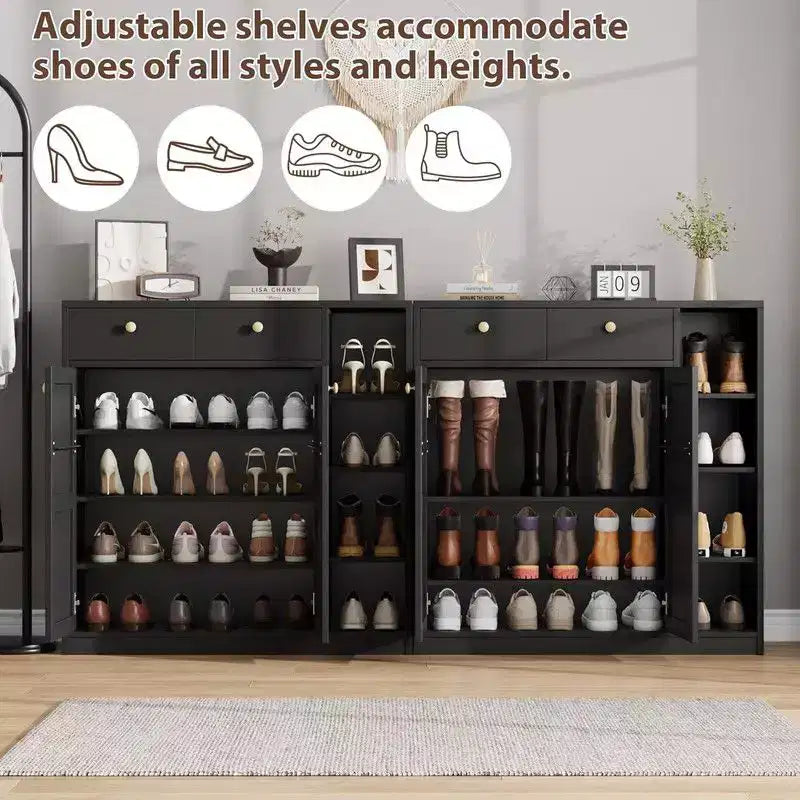 Meuble à chaussures avec portes et tiroirs