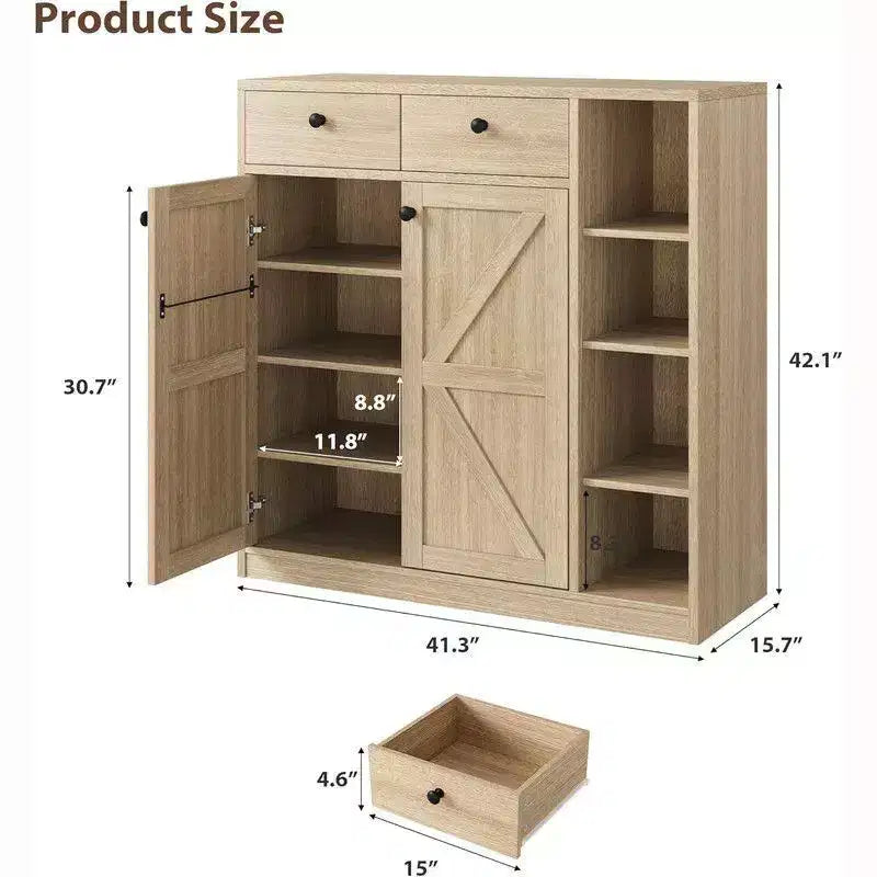 Meuble à chaussures avec portes et tiroirs