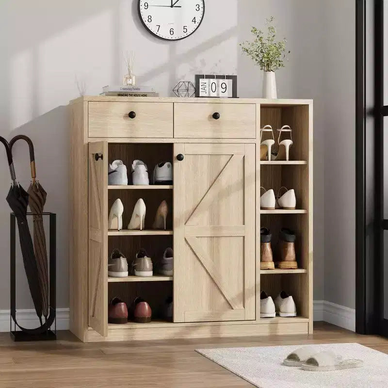 Meuble à chaussures avec portes et tiroirs