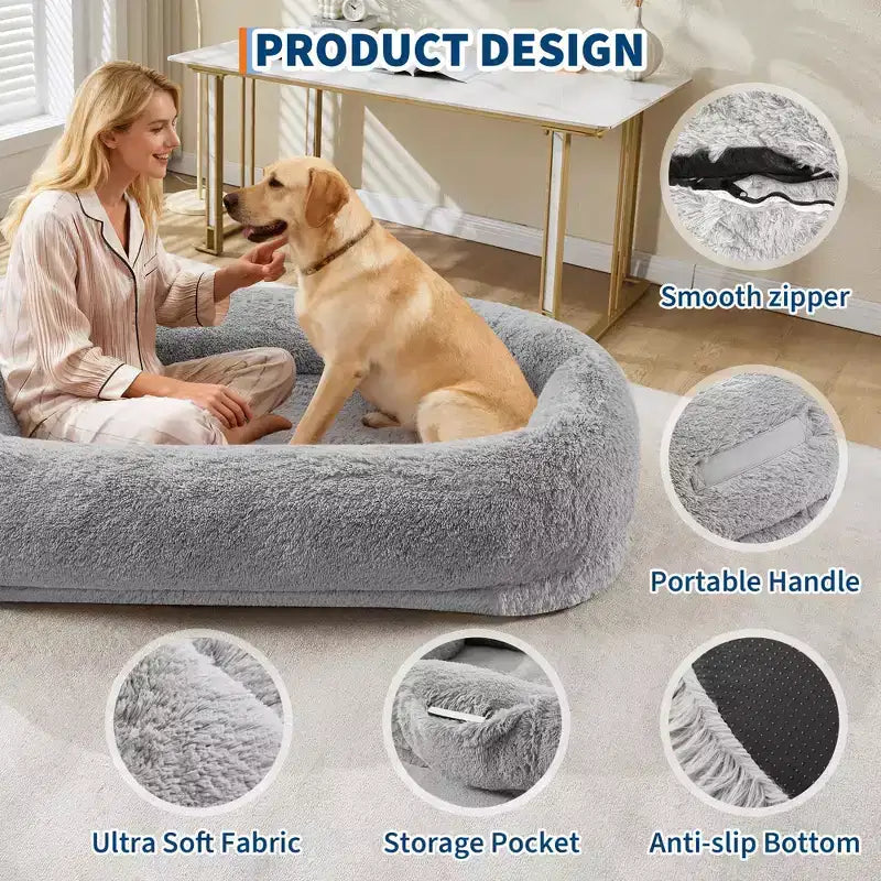 Ce lit pour animaux de compagnie convient aussi bien aux humains qu'aux animaux, et est idéal pour les chiens souffrant de problèmes orthopédiques.