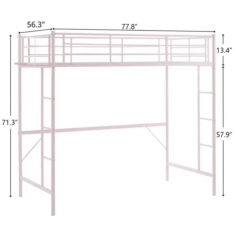 Lit mezzanine pleine grandeur avec escalier, lit mezzanine simple en métal