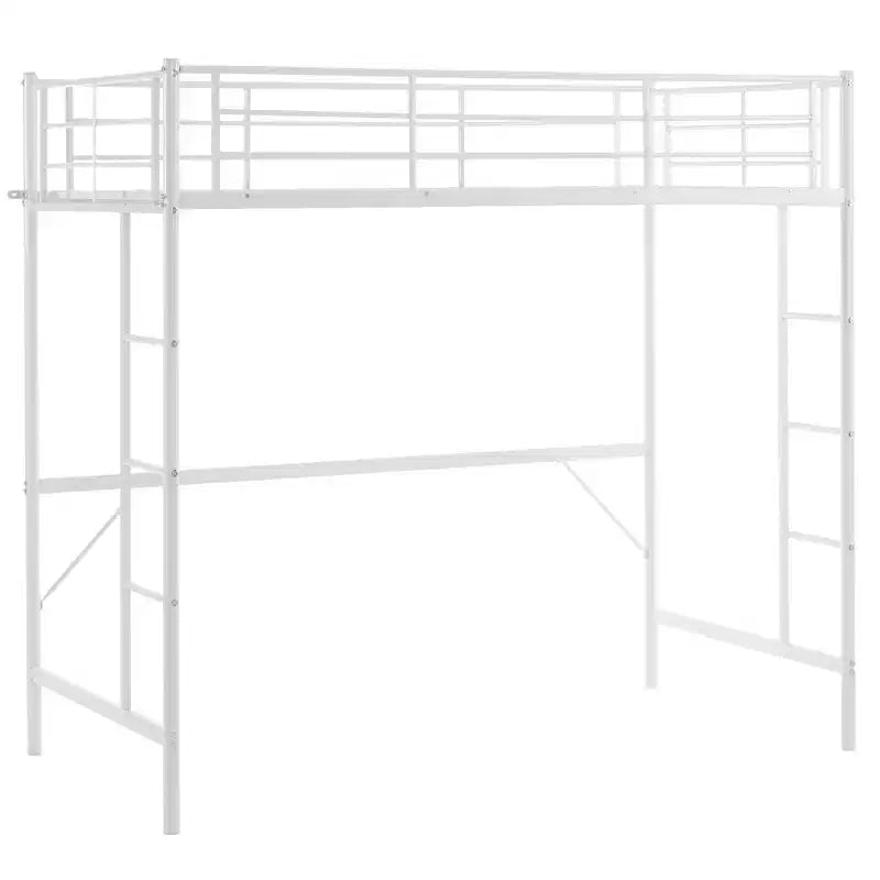 Lit mezzanine pleine grandeur avec escalier, lit mezzanine simple en métal