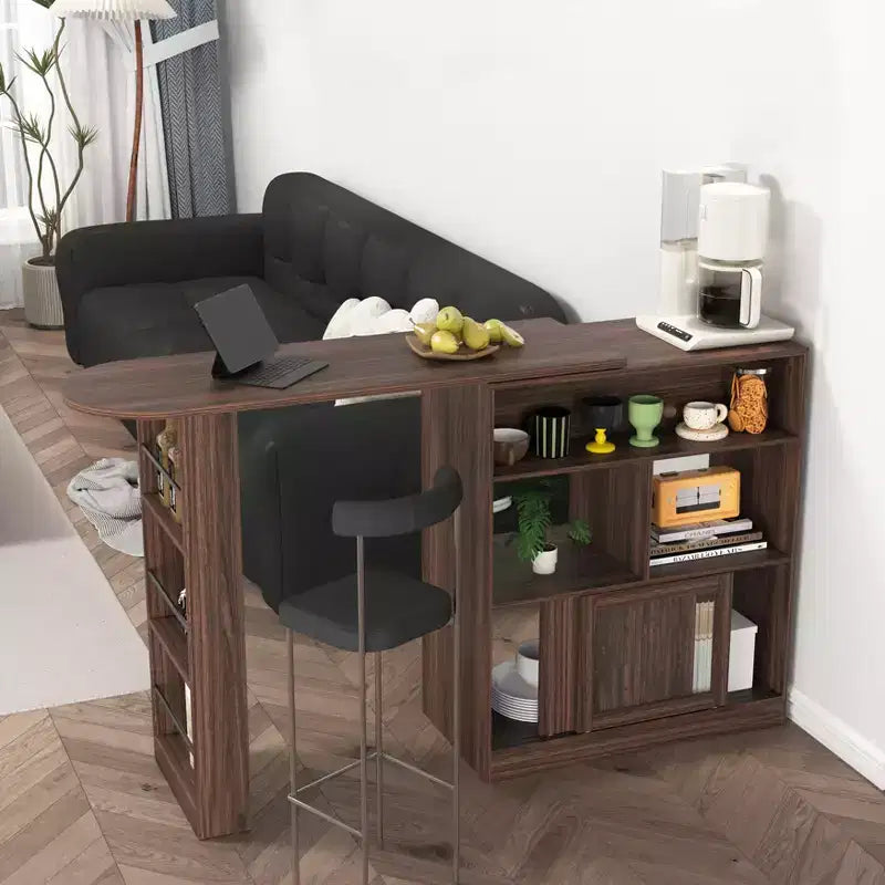Table à manger de style comptoir de bar et meuble avec espace de rangement