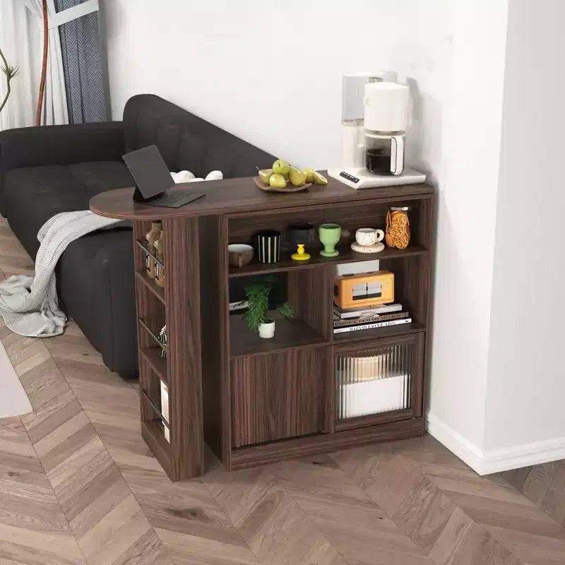 Table à manger de style comptoir de bar et meuble avec espace de rangement