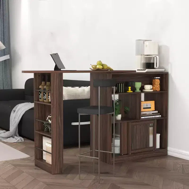 Table à manger de style comptoir de bar et meuble avec espace de rangement