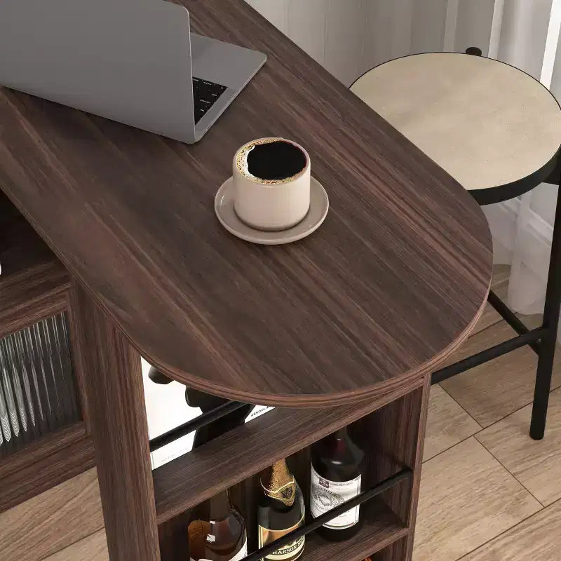 Table à manger de style comptoir de bar et meuble avec espace de rangement