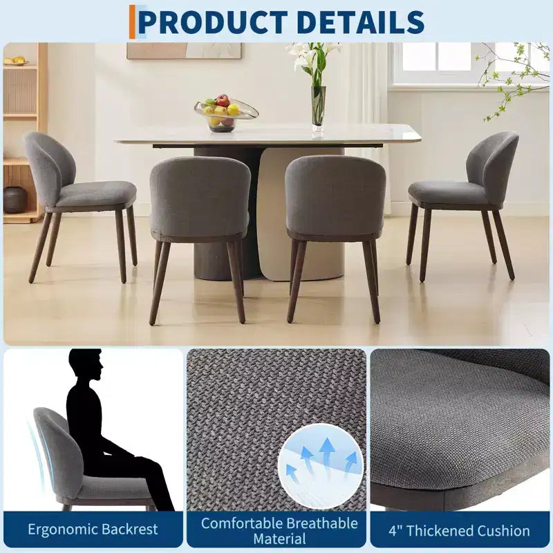 Siège rembourré, pieds en bois, design ergonomique