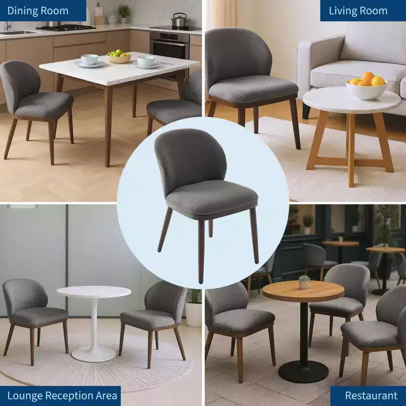 Siège rembourré, pieds en bois, design ergonomique