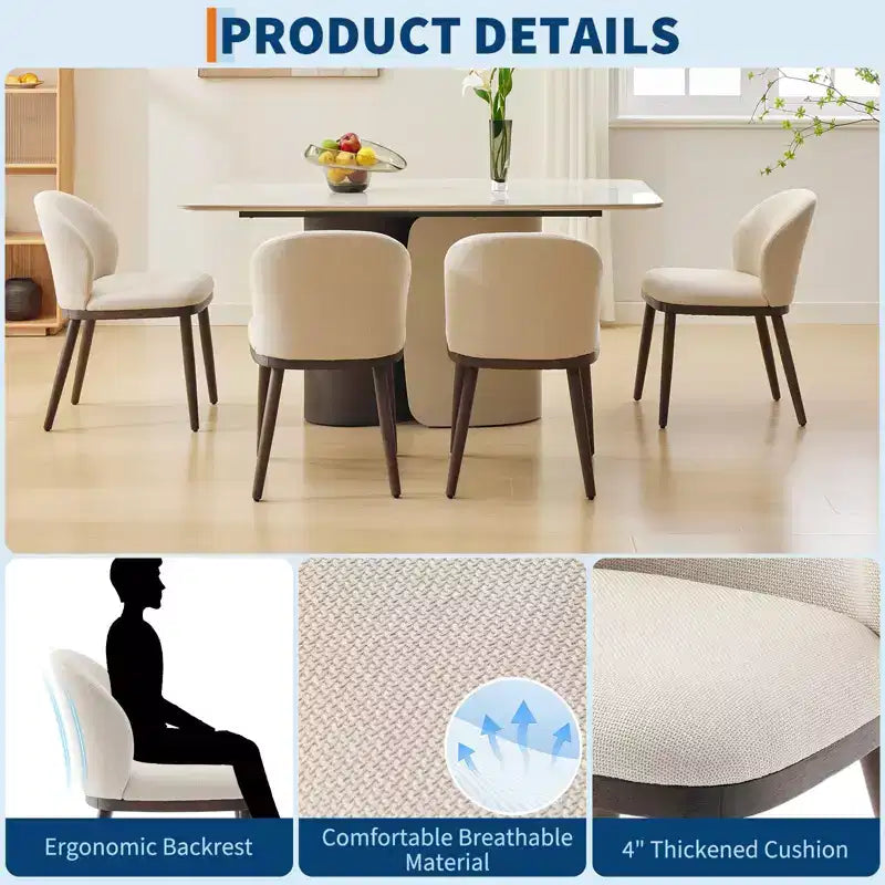 Siège rembourré, pieds en bois, design ergonomique