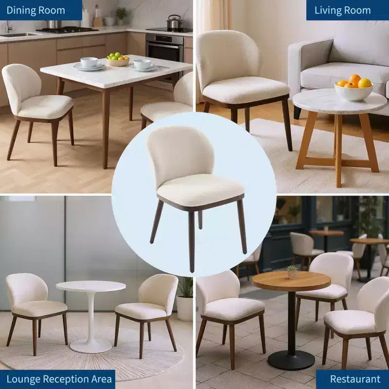Siège rembourré, pieds en bois, design ergonomique