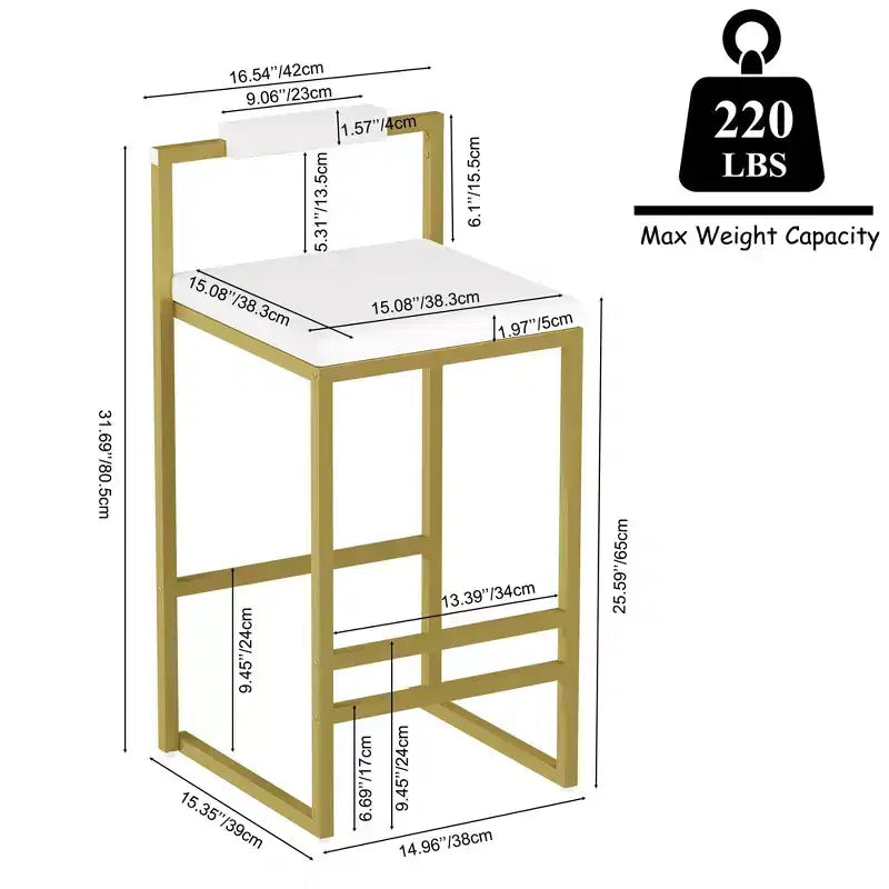 Tabourets de bar en velours, hauteur de bar de cuisine moderne