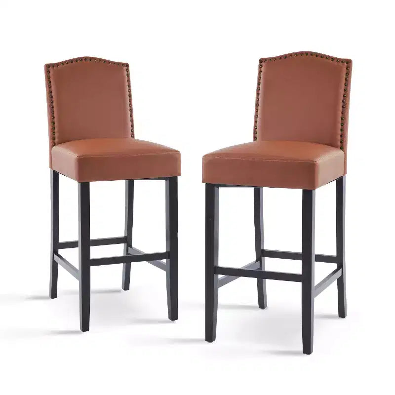 Tabouret de bar moderne et minimaliste avec dossier en bois d'hévéa
