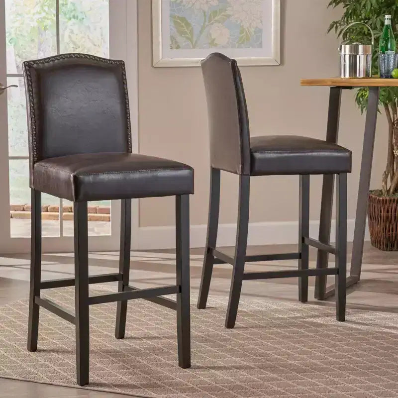 Tabouret de bar moderne et minimaliste avec dossier en bois d'hévéa