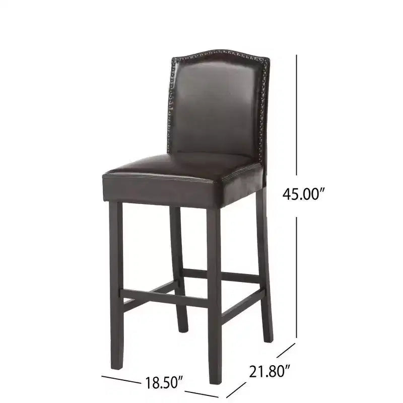 Tabouret de bar moderne et minimaliste avec dossier en bois d'hévéa