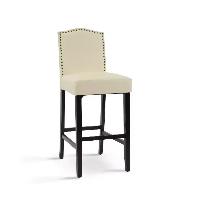 Tabouret de bar moderne et minimaliste avec dossier en bois d'hévéa