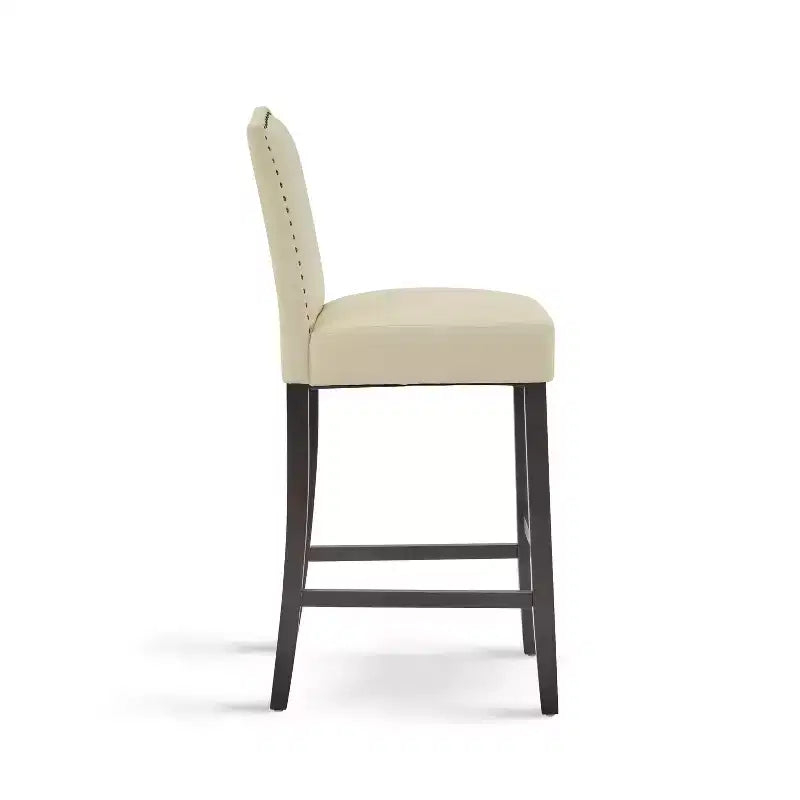 Tabouret de bar moderne et minimaliste avec dossier en bois d'hévéa