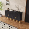 Whisen Retro-Style Storage Sideboard with Symmetrical Pattern Stable Metal Legs & Versatile Display Top