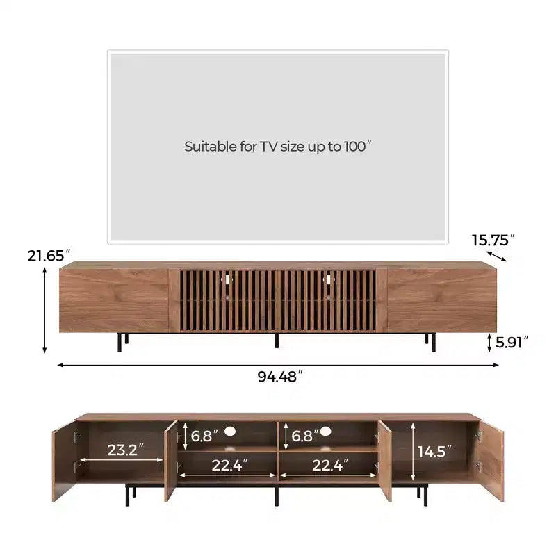 Meuble TV avec grand espace de rangement