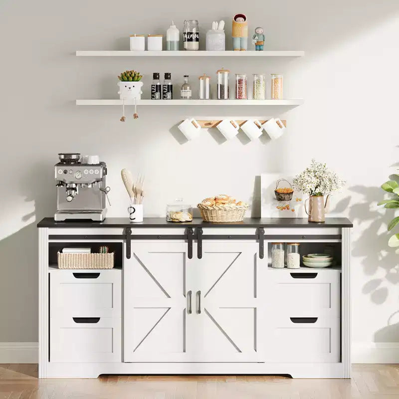 Meuble TV de style ferme avec 4 tiroirs