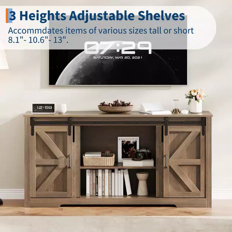 Meuble TV de style ferme avec 4 tiroirs