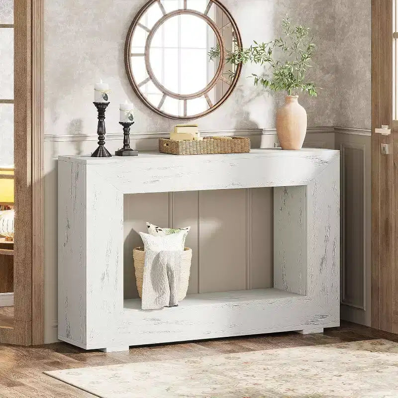 Lantine Farmhouse Console Table 47 Inches Entryway Console Table with Storage Industrial Hallway Accent Table for Living Room Entrance