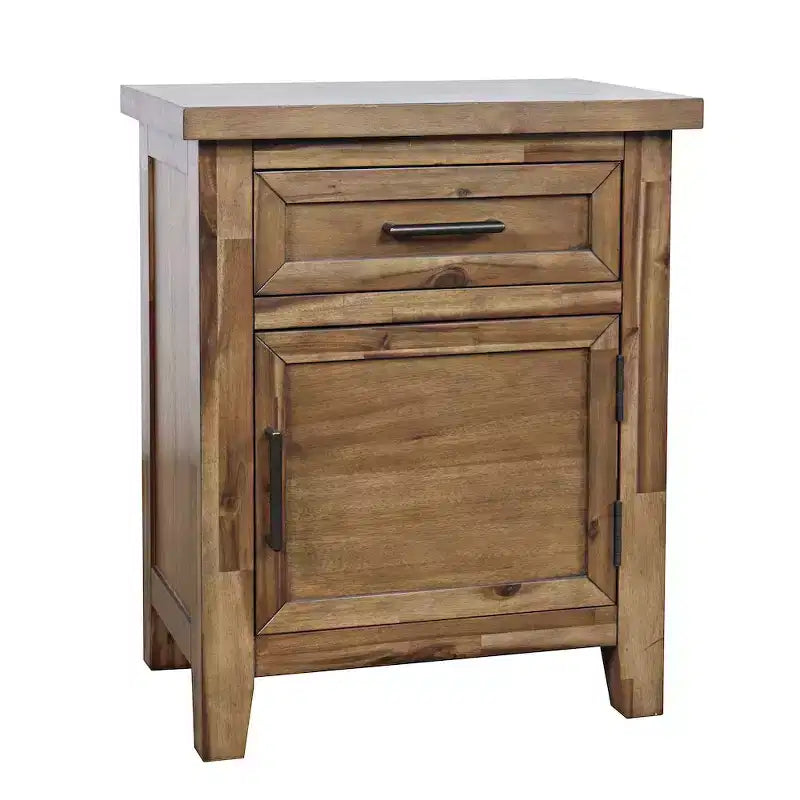 Table d'appoint rustique en bois avec rangement