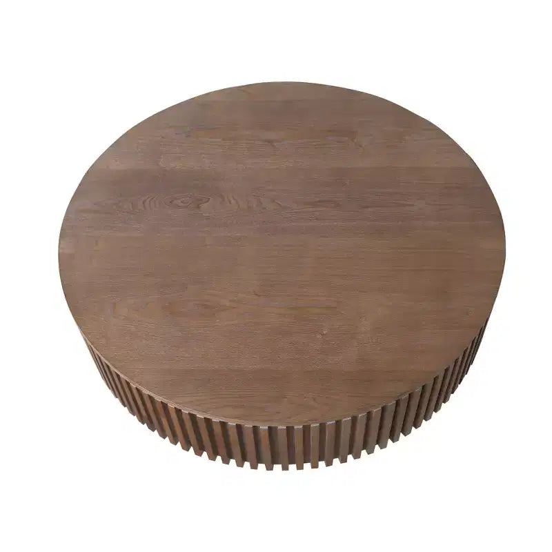 Table basse encastrable rétro ronde/ovale avec rangement dissimulé