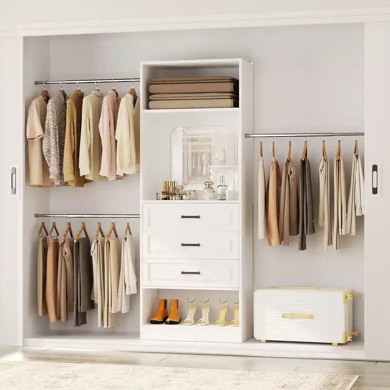 Système de dressing autonome avec tringles et miroir