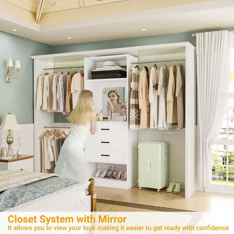 Système de dressing autonome avec tringles et miroir