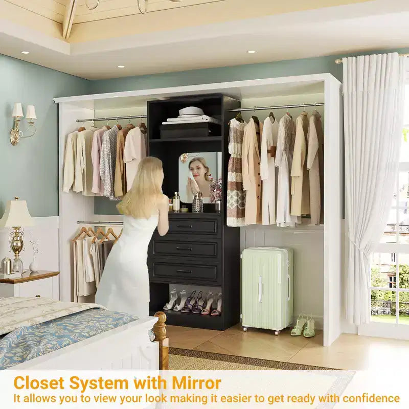 Système de dressing autonome avec tringles et miroir