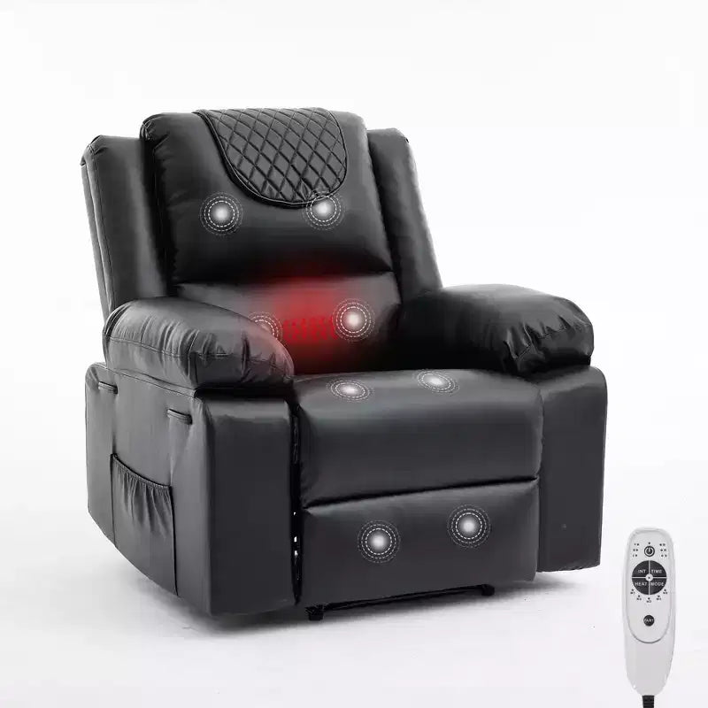 GustoWave Adult Recliner Chair with Heating & Massage 135 Adjustable Manual Recliner with Side Storage Pockets & Remote Control