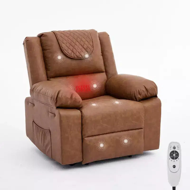 Adult heated massage recliner, 135° adjustable manual recliner
