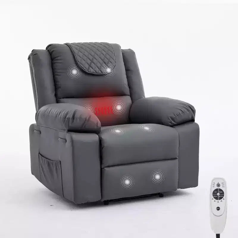 Adult heated massage recliner, 135° adjustable manual recliner