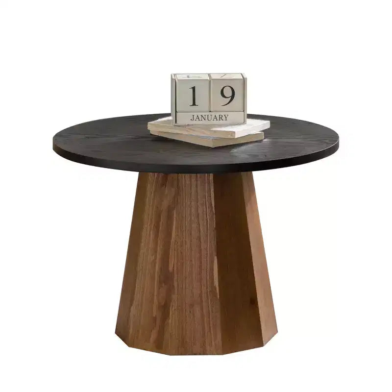 Table basse ronde moderne avec motif écorce