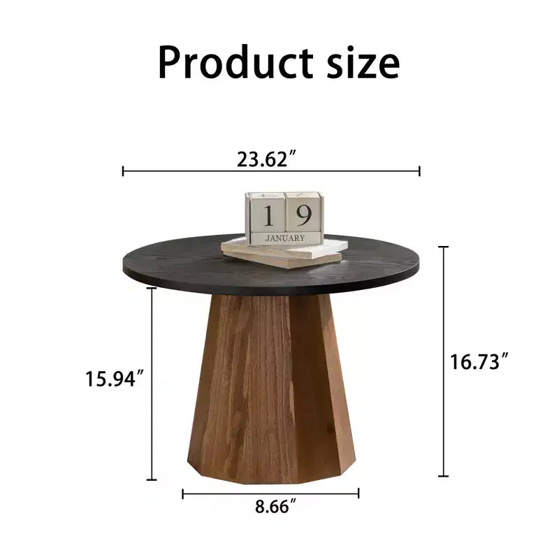 Modern round coffee table with bark pattern