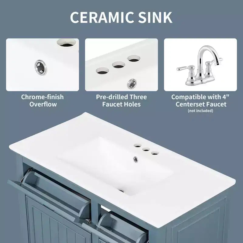 Dessus de comptoir de lavabo en céramique pour meuble-lavabo