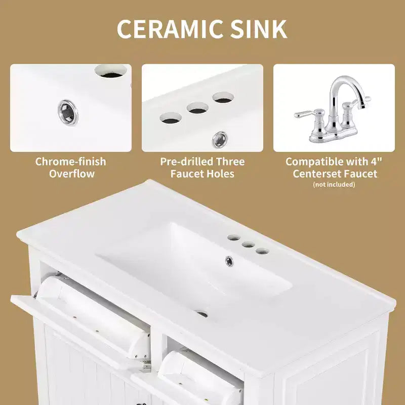 Dessus de comptoir de lavabo en céramique pour meuble-lavabo