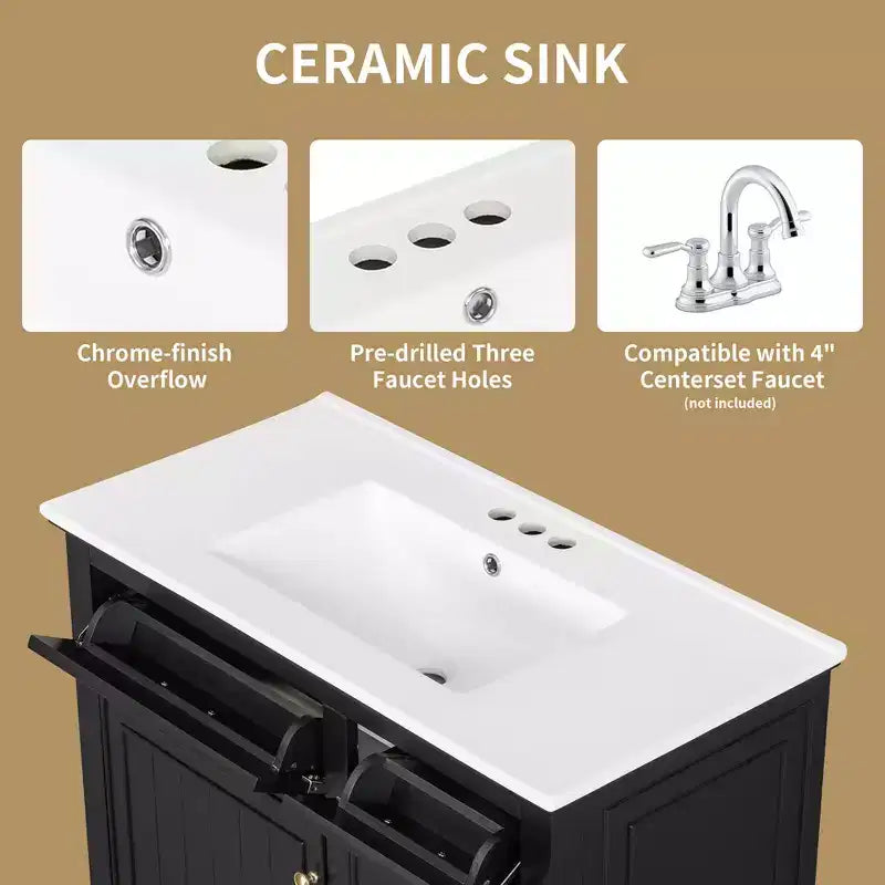 Dessus de comptoir de lavabo en céramique pour meuble-lavabo