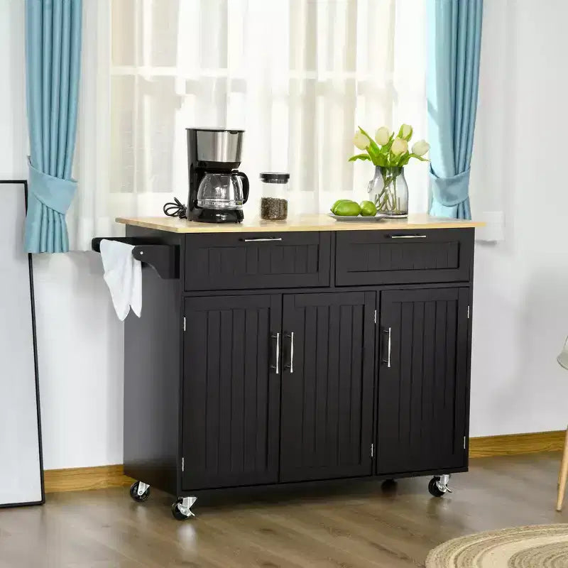Ilot de cuisine mobile avec rangement
