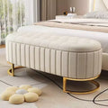 TUYOHW 59 Velvet Storage Ottoman with Button-Tufted Top Upholstered End of Bed Ottoman Bench with Metal Legs Ottoman for Bedroom Living Room Entryway