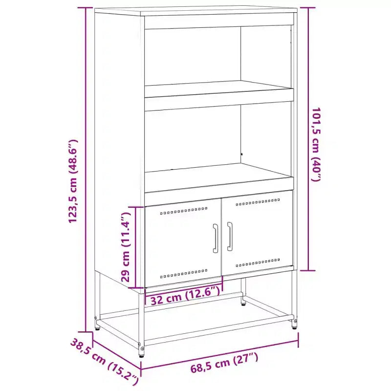 Highboard Noir Acier  Highboard Rectangulaire